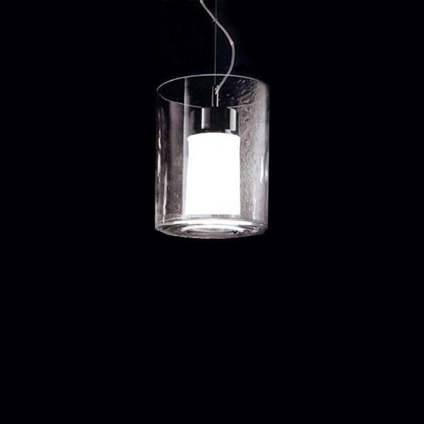 Подвесной светильник Tronconi Fold с двойным плафоном из прозрачного стекла 