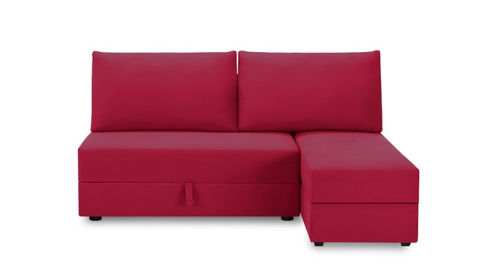Угловой диван-кровать с оттоманкой Джелонг Лайт красного цвета - купить Угловые диваны по цене 64000.0