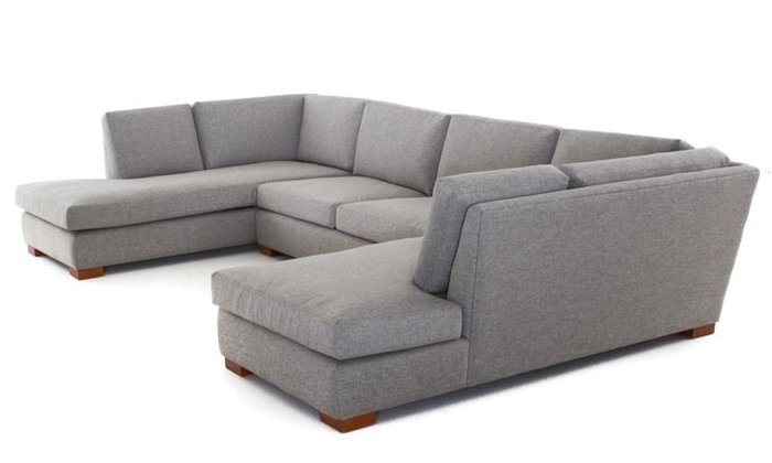 Модульный большой п-образный диван серого цвета - купить Угловые диваны по цене 195900.0