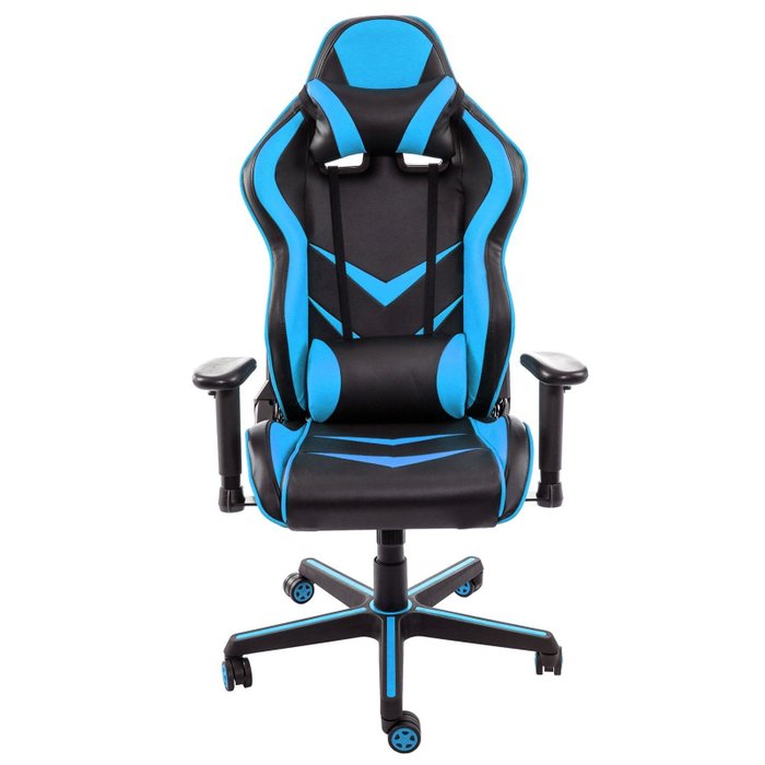 Компьютерное кресло Racer черно-голубого цвета - лучшие Офисные кресла в INMYROOM
