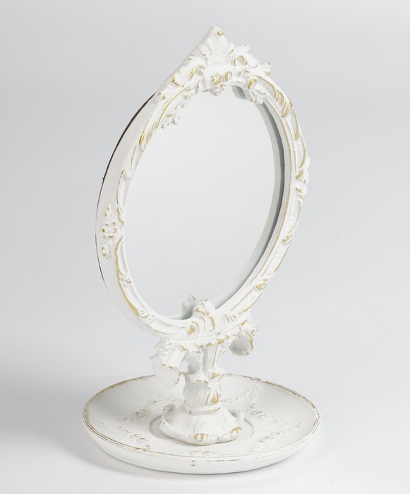 Зеркало настольное белого цвета - купить Настольные зеркала по цене 2844.0