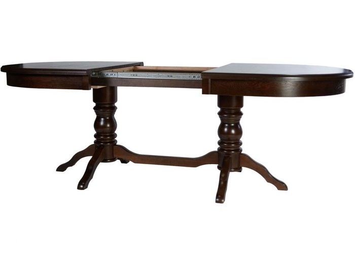 Раздвижной обеденный стол Зевс темно-коричневого цвета - лучшие Обеденные столы в INMYROOM
