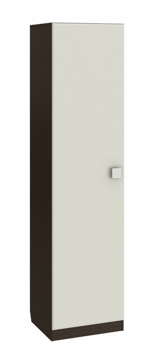 Шкаф-пенал Анастасия темно-коричневого цвета с серым фасадом