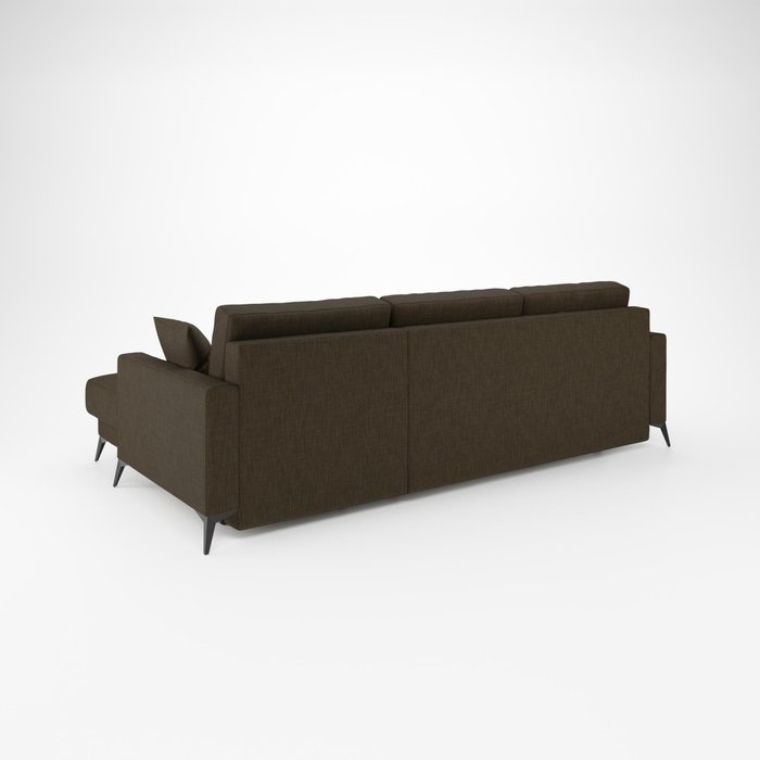 Угловой диван-кровать Наоми темно-коричневого цвета правый  - лучшие Угловые диваны в INMYROOM