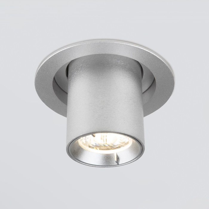 Встраиваемый точечный светодиодный светильник 9917 LED 10W 4200K серебро Pispa - купить Встраиваемые споты по цене 1540.0