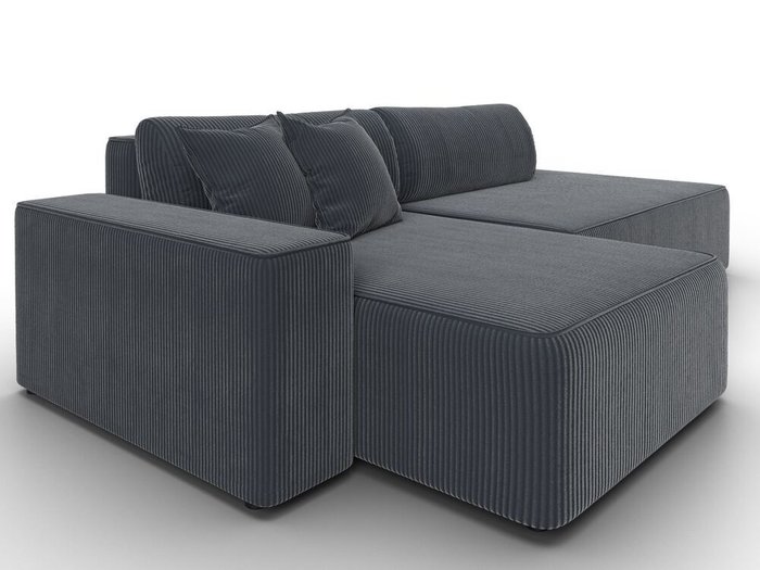 Угловой диван-кровать Лига-079 темно-серого цвета левый - лучшие Угловые диваны в INMYROOM