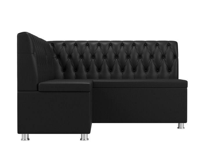 Кухонный угловой диван Мирта черного цвета (экокожа) левый угол - купить Угловые диваны по цене 36999.0