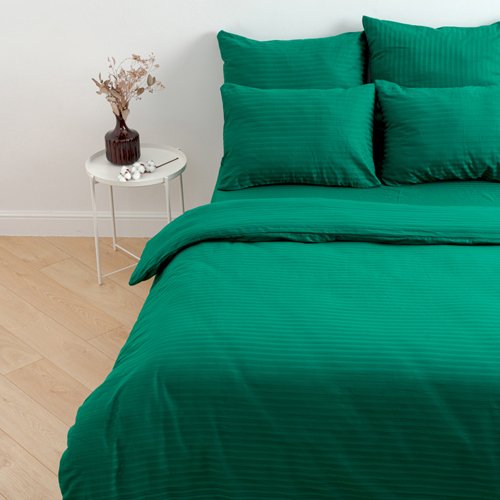 Простыня на резинке 'HoReCa' 160х200х20, страйп-сатин, 100 % хлопок, пл. 125 гр./кв. м., 'Малахит' - купить Простыни по цене 2634