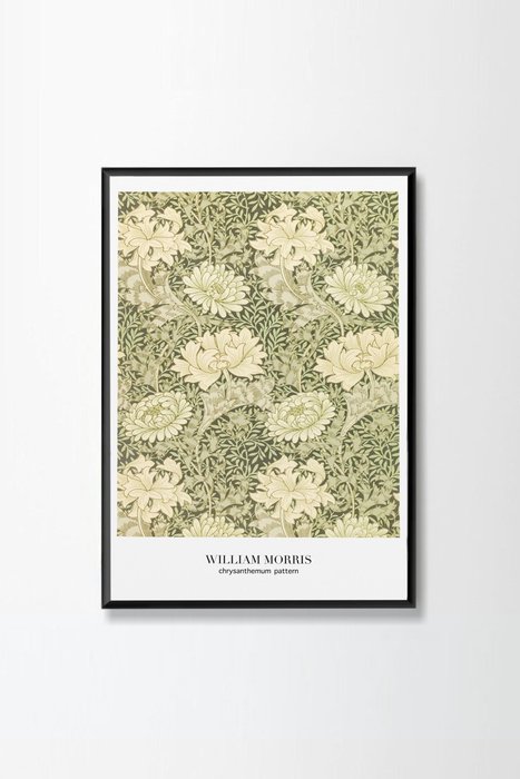 Постер William morris chrysanthemum pattern 40x60 в раме черного цвета Постер William morris chrysanthemum pattern 40x60 в раме черного цвета
