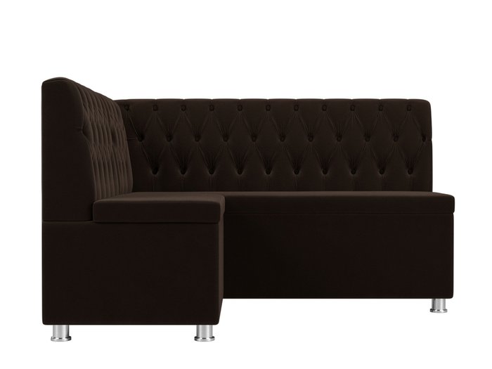 Кухонный угловой диван Мирта коричневого цвета левый угол - купить Угловые диваны по цене 36999.0