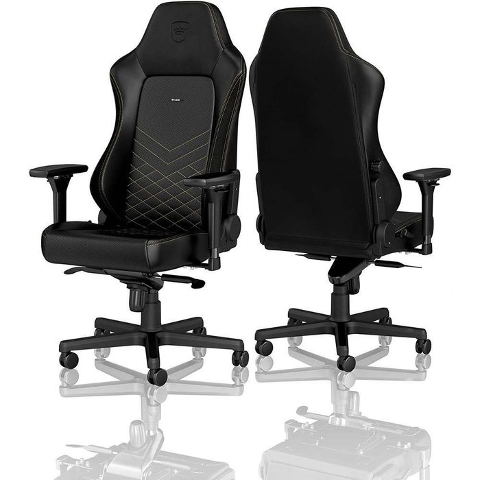 Игровое кресло Hero черного цвета с золотым кантом - купить Офисные кресла по цене 59990.0