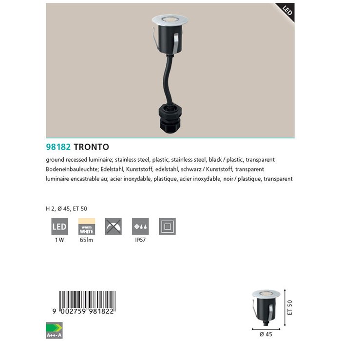 Ландшафтный светодиодный светильник Tronto черного цвета - лучшие Наземные светильники в INMYROOM