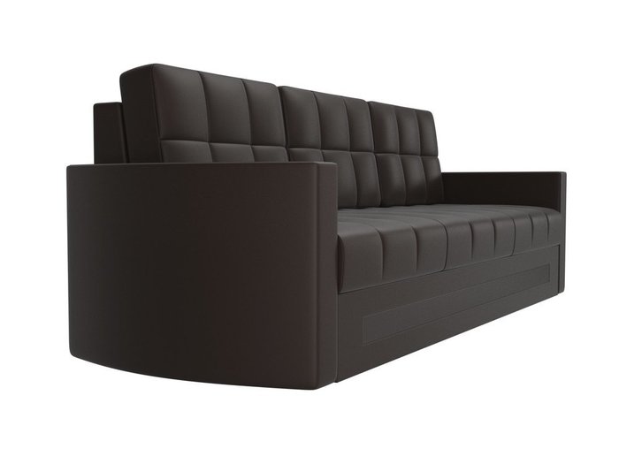 Прямой диван-кровать Белла темно-коричневого цвета (экокожа) - лучшие Прямые диваны в INMYROOM