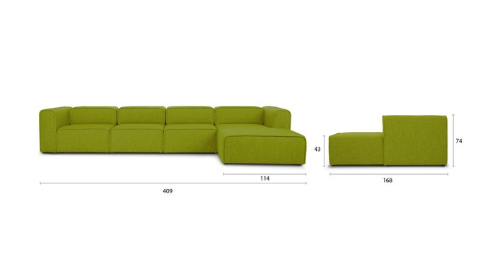 Модульный диван Метрополис XXL Green - купить Угловые диваны по цене 256621.0
