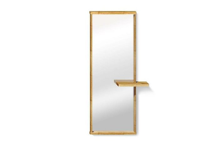 Зеркало настенное с полкой Wallstreet светло-коричневого цвета - купить Настенные зеркала по цене 28560.0