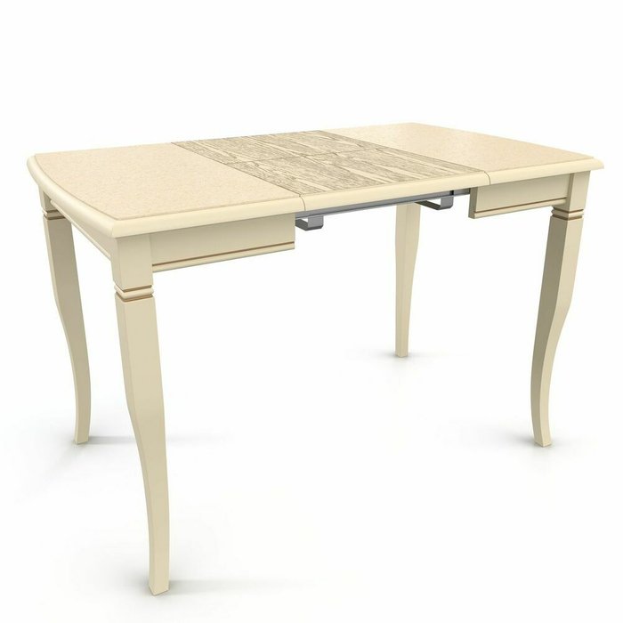 Раздвижной обеденный стол Бруно кремового цвета - лучшие Обеденные столы в INMYROOM