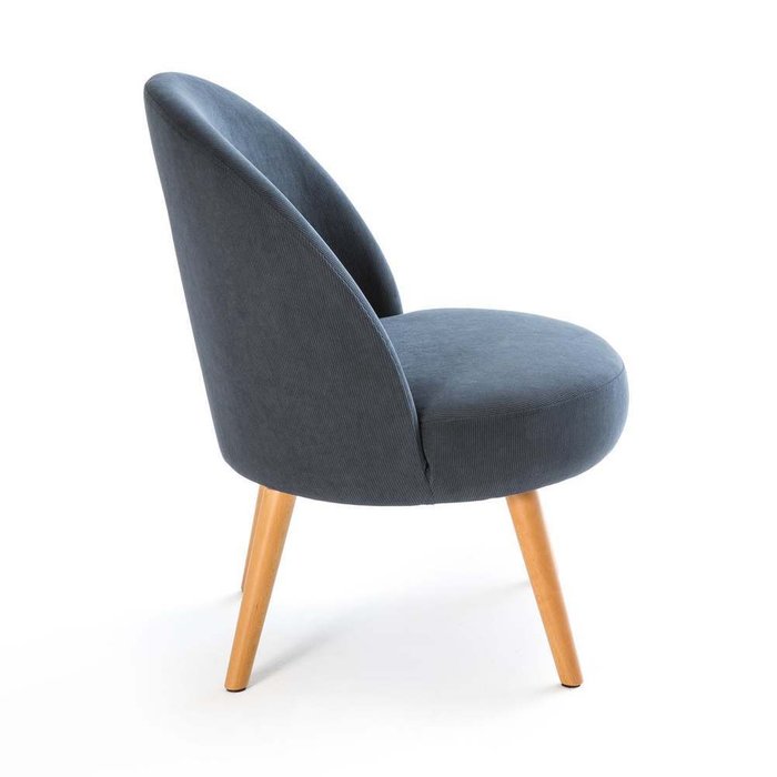Кресло велюровое в рубчик Lenou синего цвета - лучшие Интерьерные кресла в INMYROOM