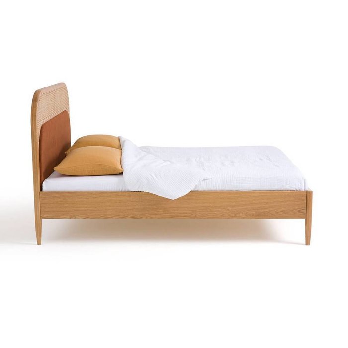 Кровать с кроватным основанием Buisseau 140x190 бежевого цвета - лучшие Кровати для спальни в INMYROOM