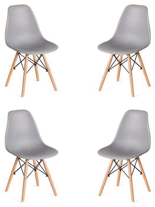 Набор из четырех стульев Cindy серого цвета