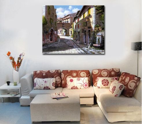 Декоративная картина на холсте "Дивный переулок" - купить Принты по цене 3390.0