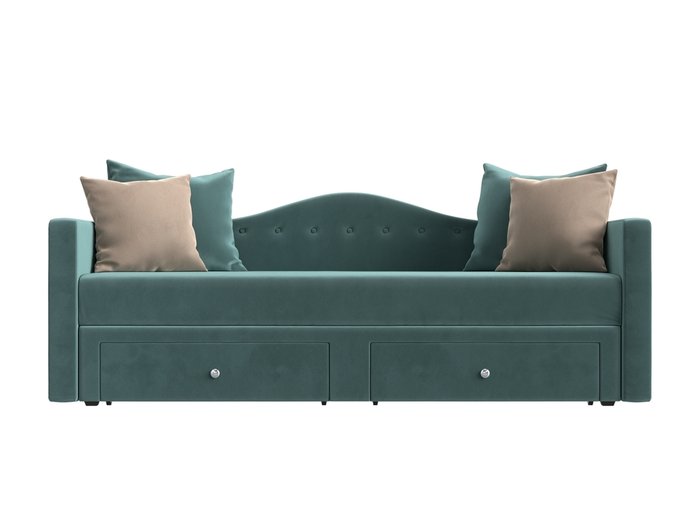 Детский прямой диван-кровать Дориан бирюзового цвета - купить Прямые диваны по цене 32999.0