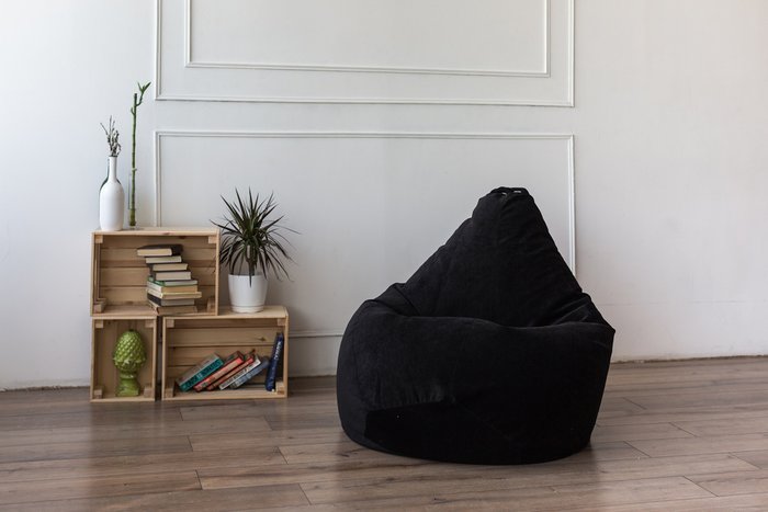 Кресло-мешок Груша 2XL черного цвета  - купить Бескаркасная мебель по цене 6190.0