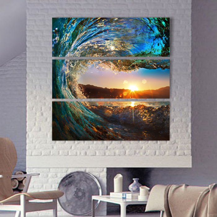 Триптих с фотопечатью "Морской закат" - купить Принты по цене 3149.0