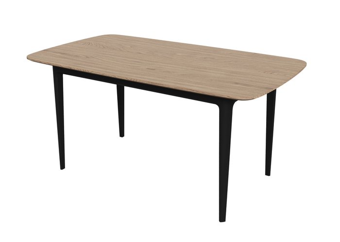Стол обеденный Tammi 160 цвета беленый дуб с черным основанием - купить Обеденные столы по цене 62900.0