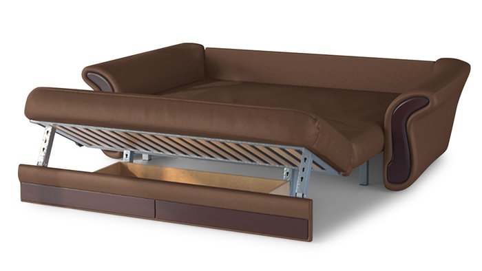Диван-кровать Арес M коричневого цвета  - купить Прямые диваны по цене 77400.0