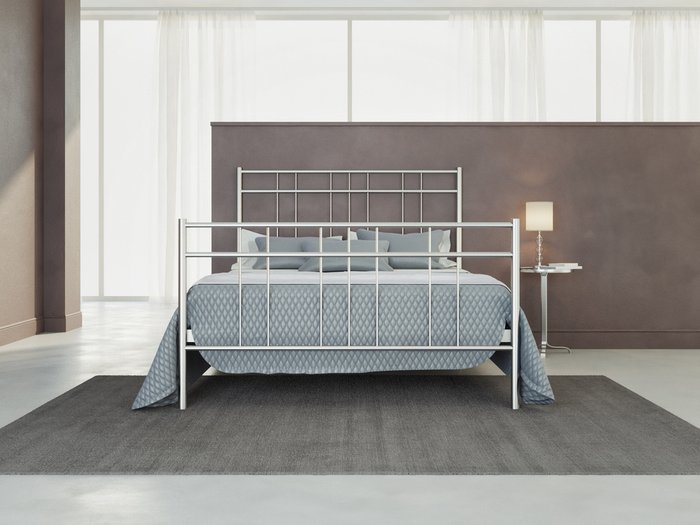 Кровать Модена 140х200 серебряного цвета