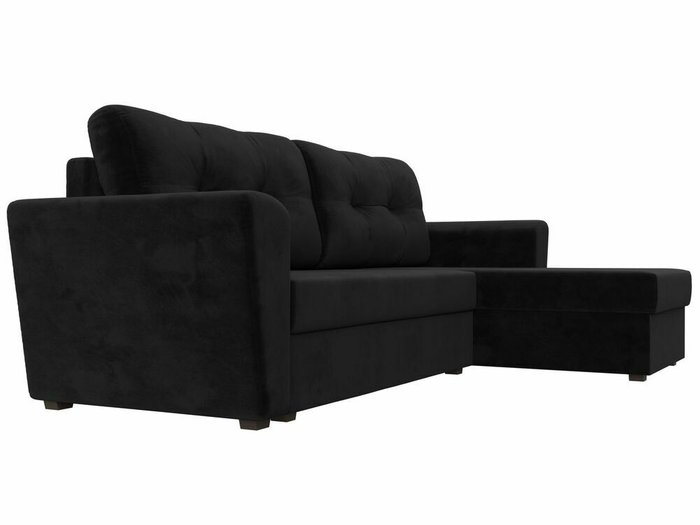 Угловой диван-кровать Амстердам лайт черного цвета правый угол - лучшие Угловые диваны в INMYROOM