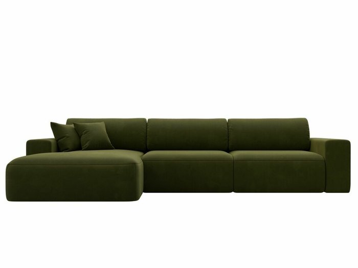 Угловой диван-кровать Лига 036 Классик Лонг зеленого цвета левый угол - купить Угловые диваны по цене 86999.0