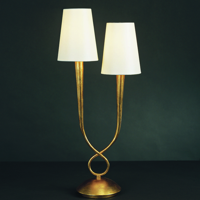 Настольная лампа Paola Painted Gold 3546 (ткань, цвет кремовый) - купить Настольные лампы по цене 17283