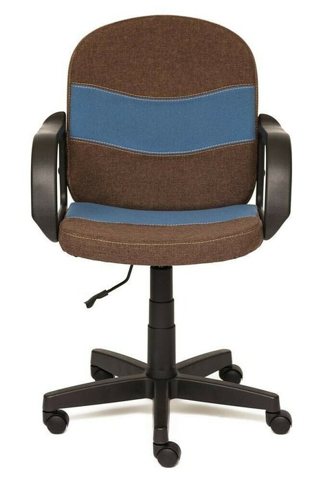 Кресло офисное Baggi коричнево-синего цвета - лучшие Офисные кресла в INMYROOM