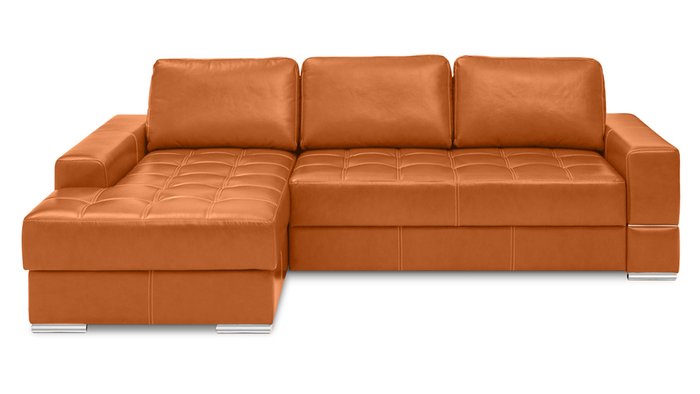 Угловой диван-кровать Матео оранжевого цвета - лучшие Угловые диваны в INMYROOM