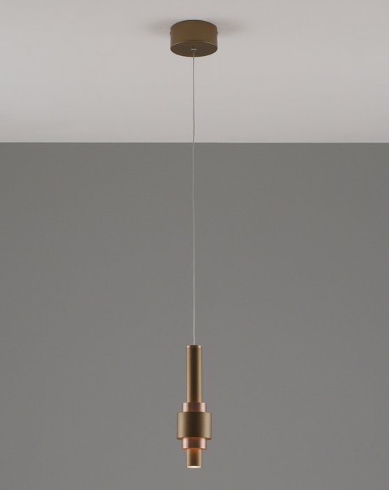 Подвесной светодиодный светильник Elsa коричнево-золотого цвета - купить Подвесные светильники по цене 7290.0