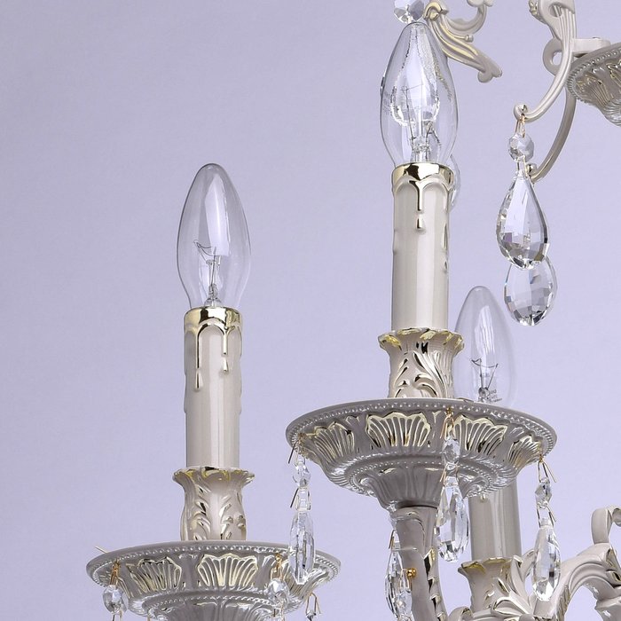 Подвесная люстра Свеча с хрустальными подвесками  - купить Подвесные люстры по цене 50470.0
