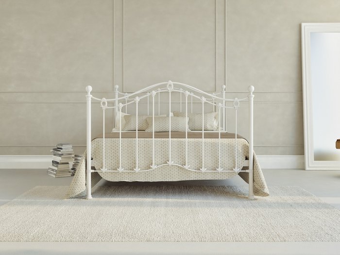 Кровать Карина 160х200 бело-глянцевого цвета