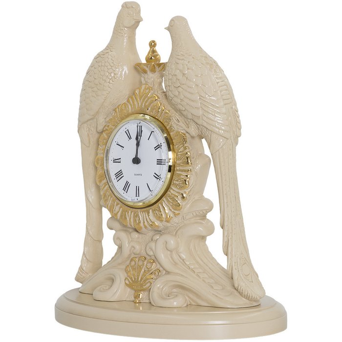 Часы настольные Павлины цвета слоновая кость - купить Часы по цене 21804.0
