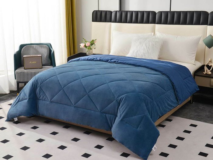 Одеяло Монако 160х220 синего цвета - лучшие Одеяла в INMYROOM