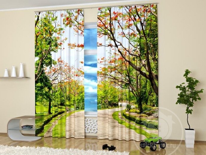 Фотошторы для гостиной: Ранняя осень - купить Шторы по цене 3990 Фотошторы для гостиной: Ранняя осень - купить Шторы по цене 3990