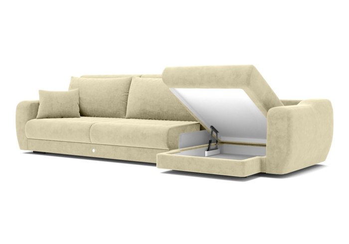 Угловой диван-кровать серо-бежевого цвета - купить Угловые диваны по цене 345000.0
