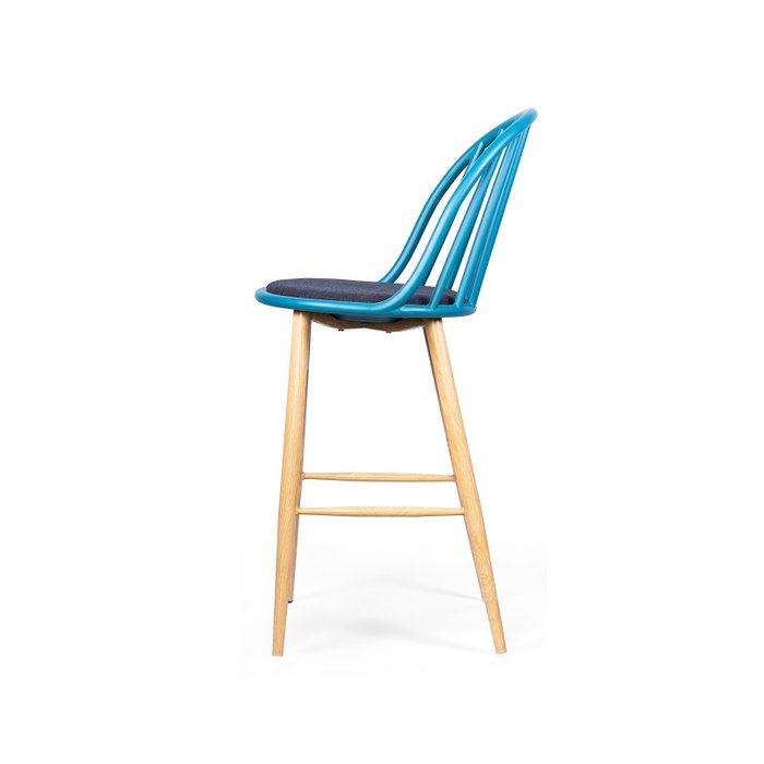 Стул полубарный Windsor Round синего цвета - лучшие Барные стулья в INMYROOM