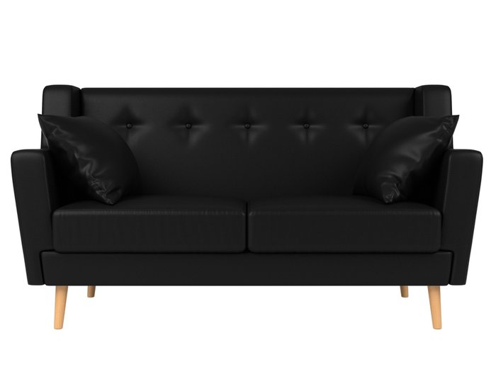 Диван Брайтон черного цвета (экокожа) - купить Прямые диваны по цене 27999.0