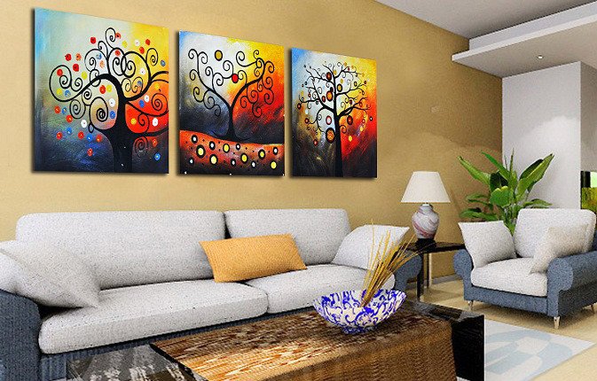Модульная картина от дизайнера: Радужное дерево - купить Принты по цене 4100.0