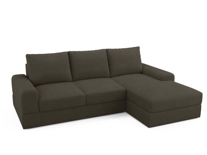 Угловой диван-кровать Elke темно-коричневого цвета  - купить Угловые диваны по цене 86100.0
