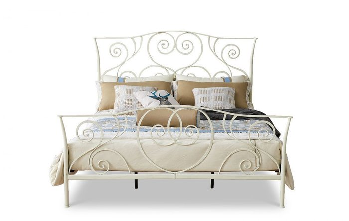 Кровать двухспальная кремового цвета 180х200