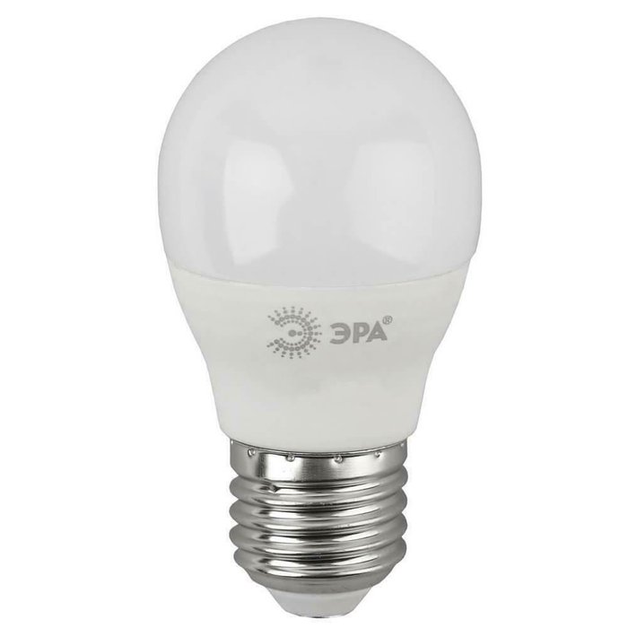 Лампа светодиодная ЭРА E27 5W 2700K матовая LED P45-5W-827-E27
