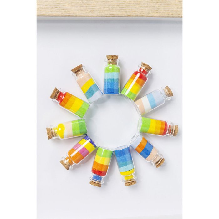 Украшение настенное Rainbow Jars в рамке из бука - лучшие Декор стен в INMYROOM