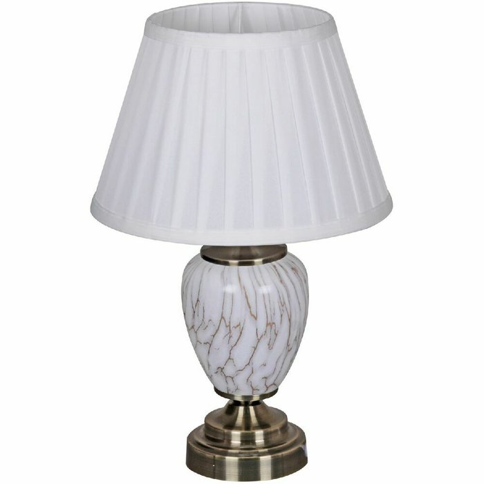 Настольная лампа 29512-0.7-01 (ткань, цвет белый) - купить Настольные лампы по цене 4160.0